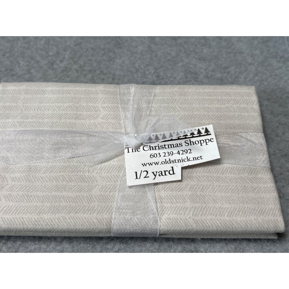 1/2 yard Beige Chevron Fabric Cotton Wrap with Sheer Ribbon